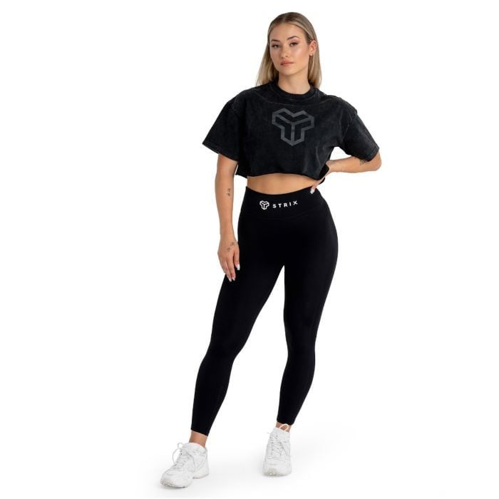Washed női CropTop Black - STRIX M