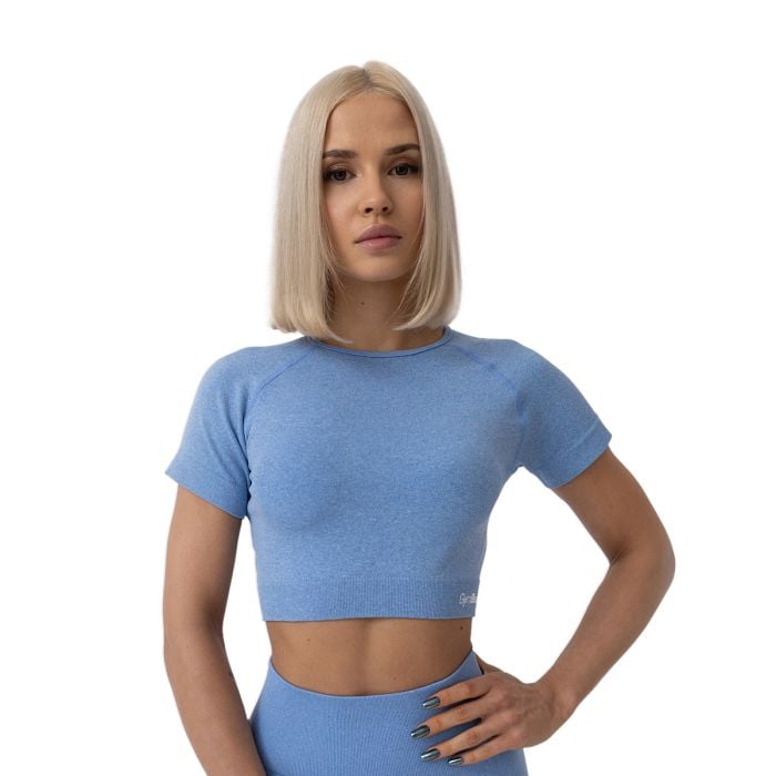 FLO női Crop Top Blue - GymBeam L