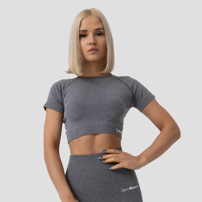 FLO női Crop Top Grey - GymBeam L