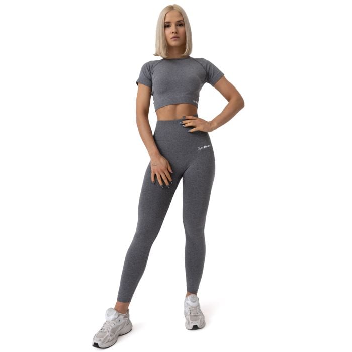 FLO női Crop Top Grey - GymBeam L