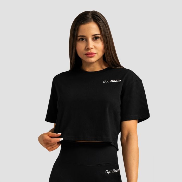 Limitless női Cropped póló Black - GymBeam