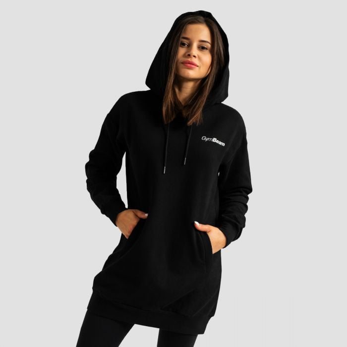 Limitless Longline női kapucnis pulóver Black - GymBeam S