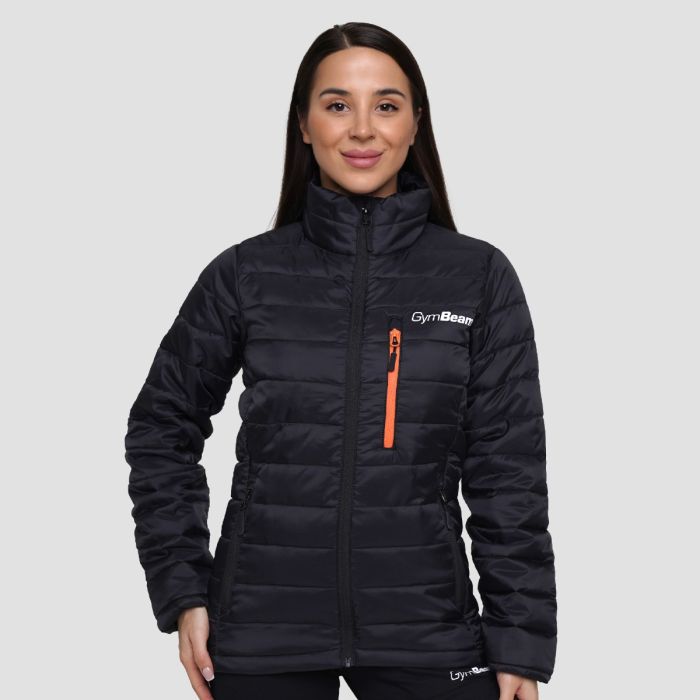 Puffer női kabát Black/Orange - GymBeam S