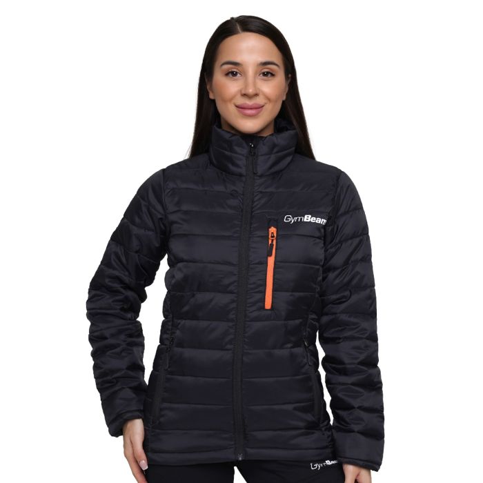Puffer női kabát Black/Orange - GymBeam S