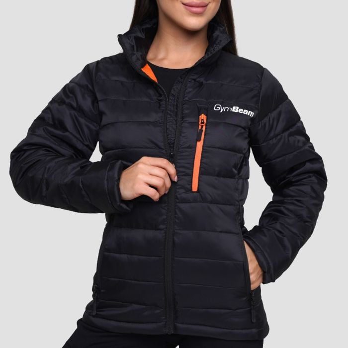 Puffer női kabát Black/Orange - GymBeam S