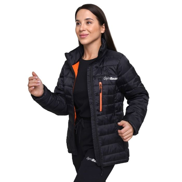 Puffer női kabát Black/Orange - GymBeam S