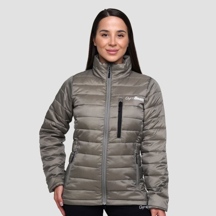 Puffer női kabát Vetiver/Black - GymBeam XL