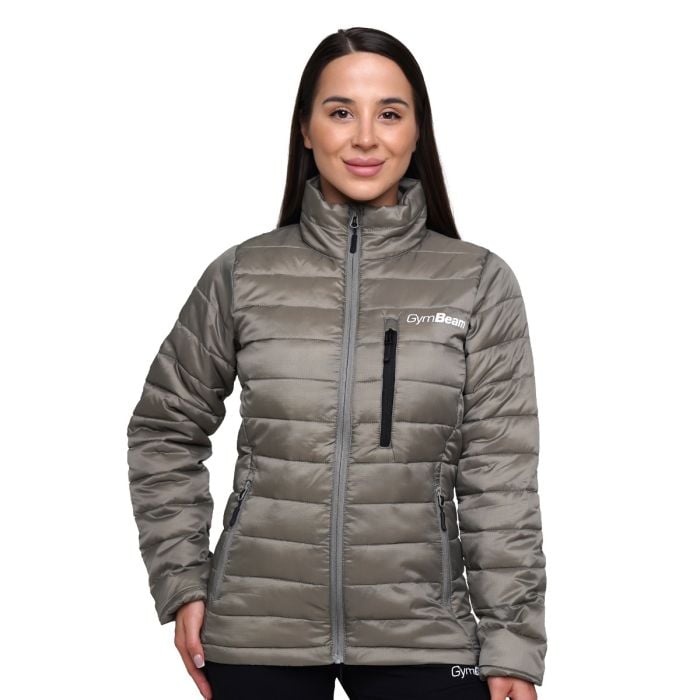 Puffer női kabát Vetiver/Black - GymBeam XL