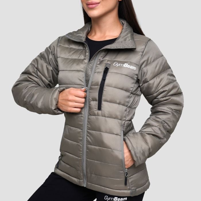 Puffer női kabát Vetiver/Black - GymBeam XL