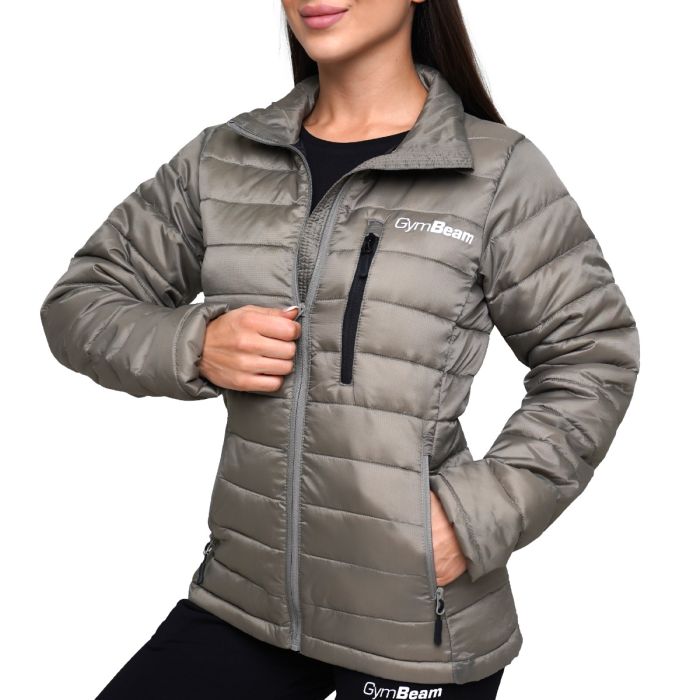 Puffer női kabát Vetiver/Black - GymBeam XL