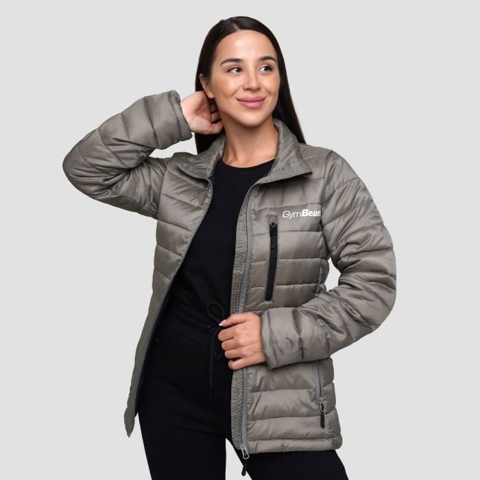 Puffer női kabát Vetiver/Black - GymBeam XL