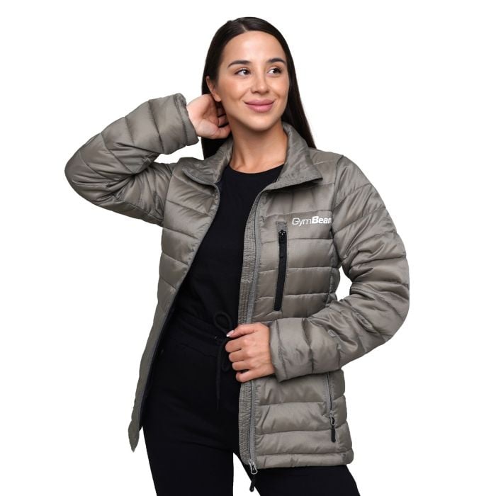 Puffer női kabát Vetiver/Black - GymBeam XL