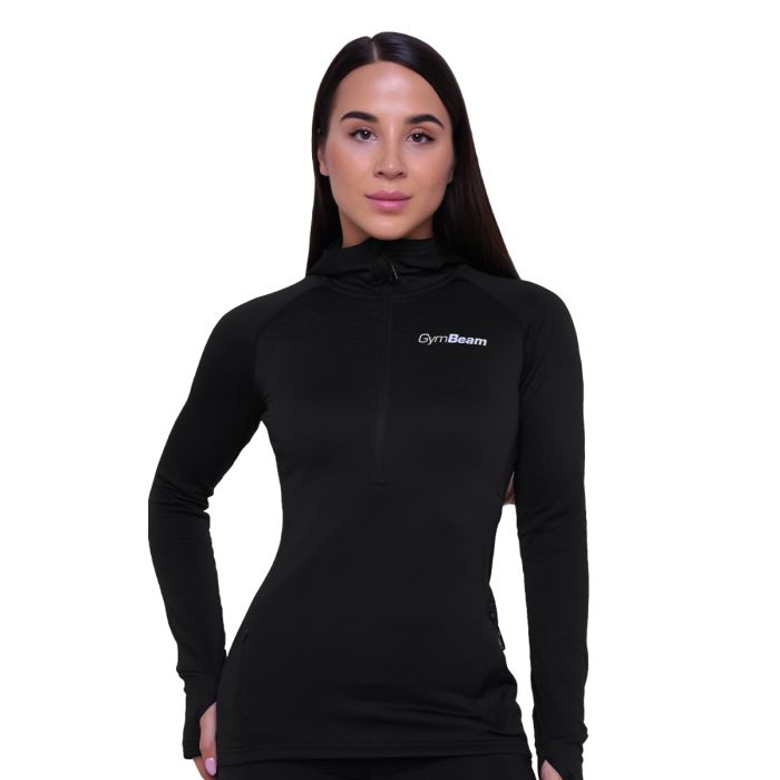 Pulse 1/2 Zip női futófelső Black - GymBeam M