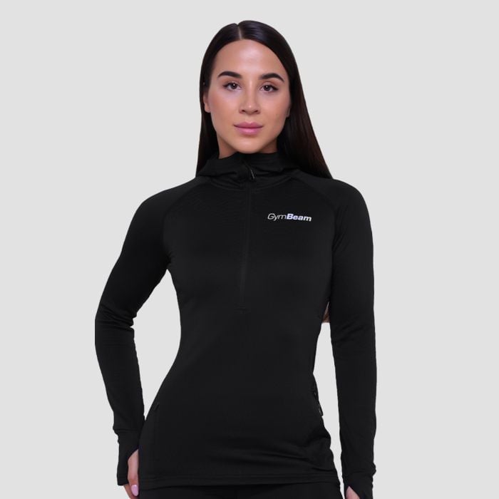 Pulse 1/2 Zip női futófelső Black - GymBeam M