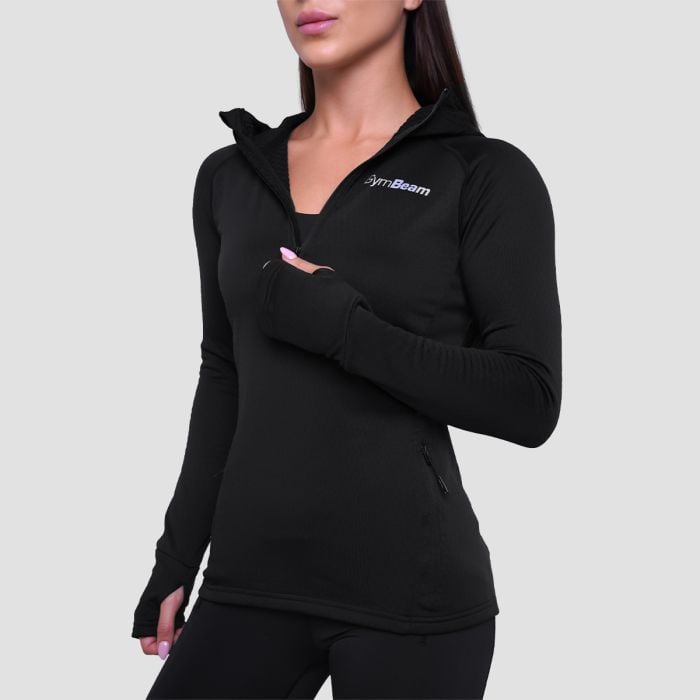 Pulse 1/2 Zip női futófelső Black - GymBeam M