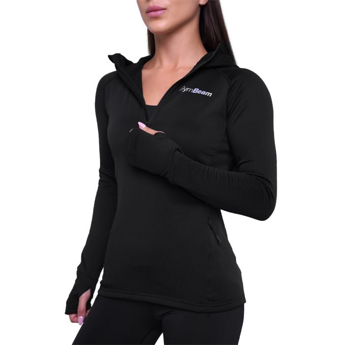 Pulse 1/2 Zip női futófelső Black - GymBeam M