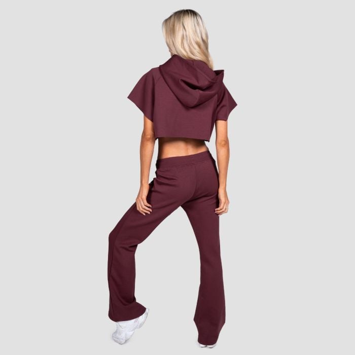 Relay női kapucnis cropped pulóver Fig - GymBeam S