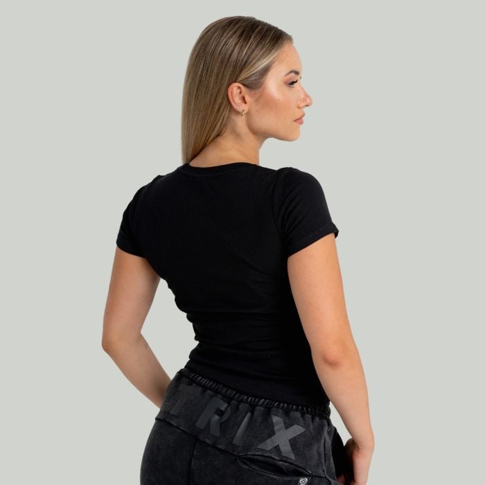 Ribbed női póló Black - STRIX S