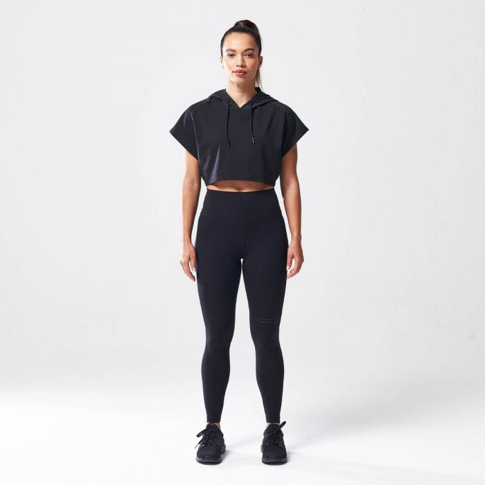 Vented Crop női kapucnis pulóver Black - SQUATWOLF 