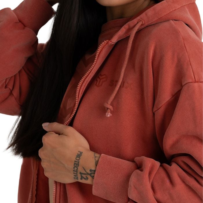Zip Washed női kapucnis pulóver Terra - STRIX L