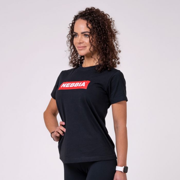 Women‘s T-shirt Basic Black - NEBBIA