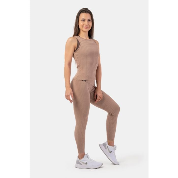 Sporty Smart Pocket High-Waist barna leggings - NEBBIA S