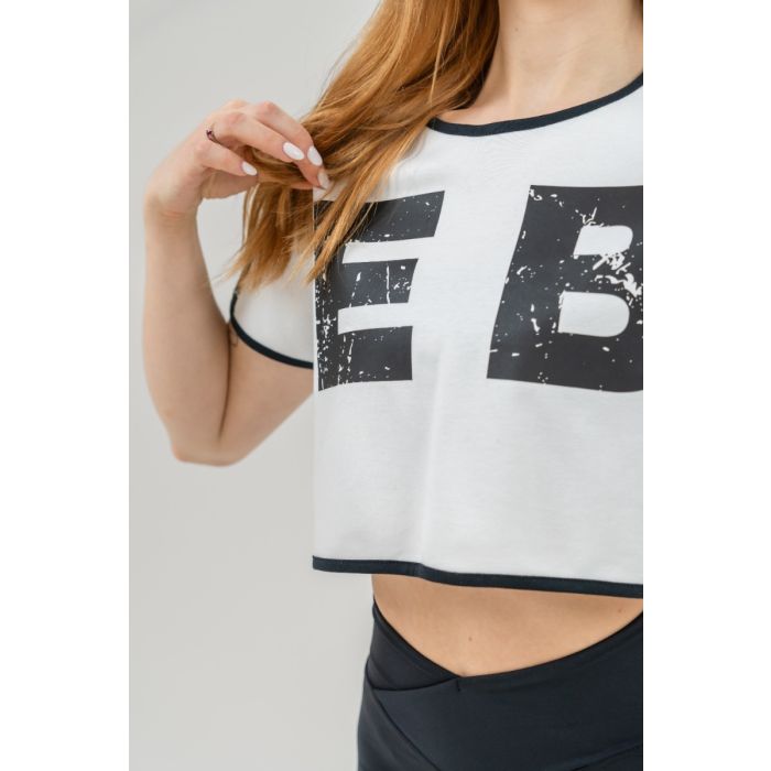 Game On Oversized Crop Top White - NEBBIA S