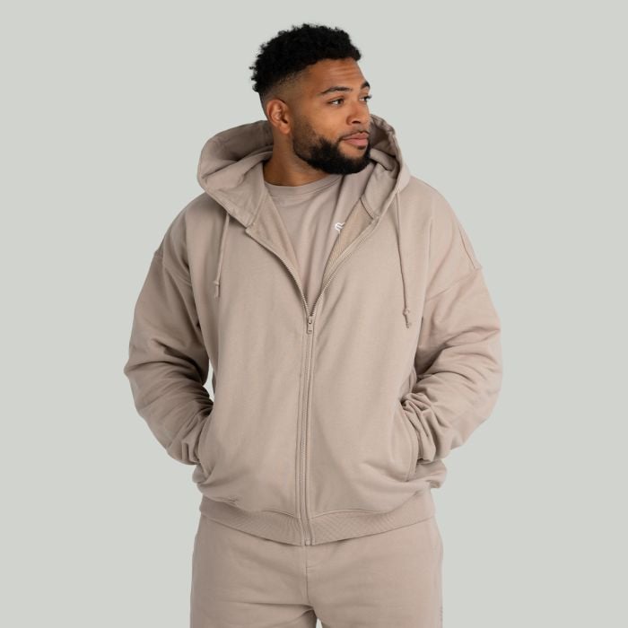 Zip kapucnis pulóver Taupe - STRIX XL