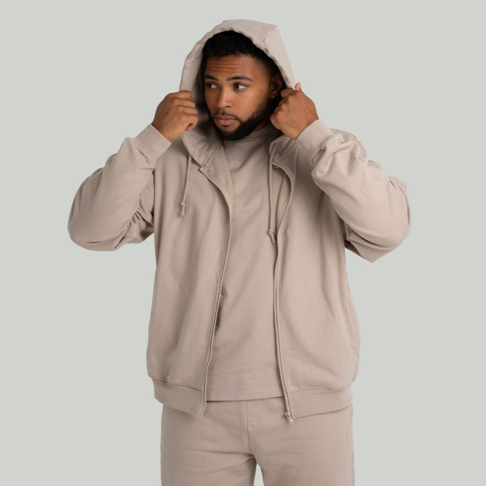 Zip kapucnis pulóver Taupe - STRIX XL