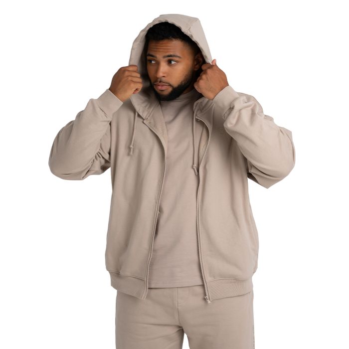 Zip kapucnis pulóver Taupe - STRIX XL