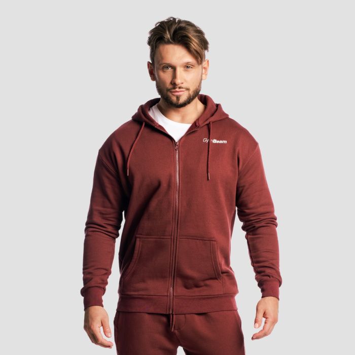 Zone Zip Up pulóver Cherrywood - GymBeam L