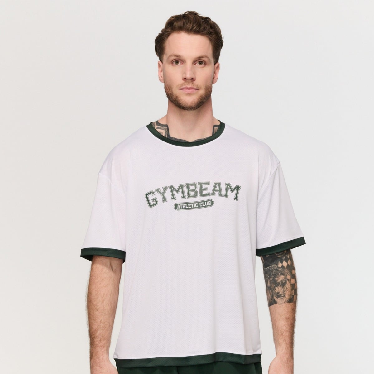 Varsity oversized póló White - GymBeam