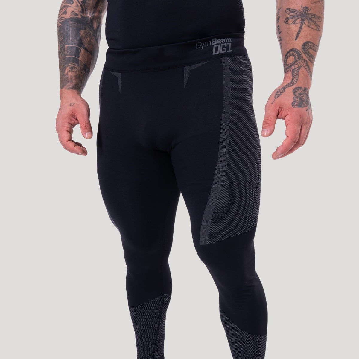 GymBeam OG1 Seamless Leggings Black/Grey - Méret: S | Szín: Fekete | Tömeg: 0,205 g | Csomag: 90 · záber 6