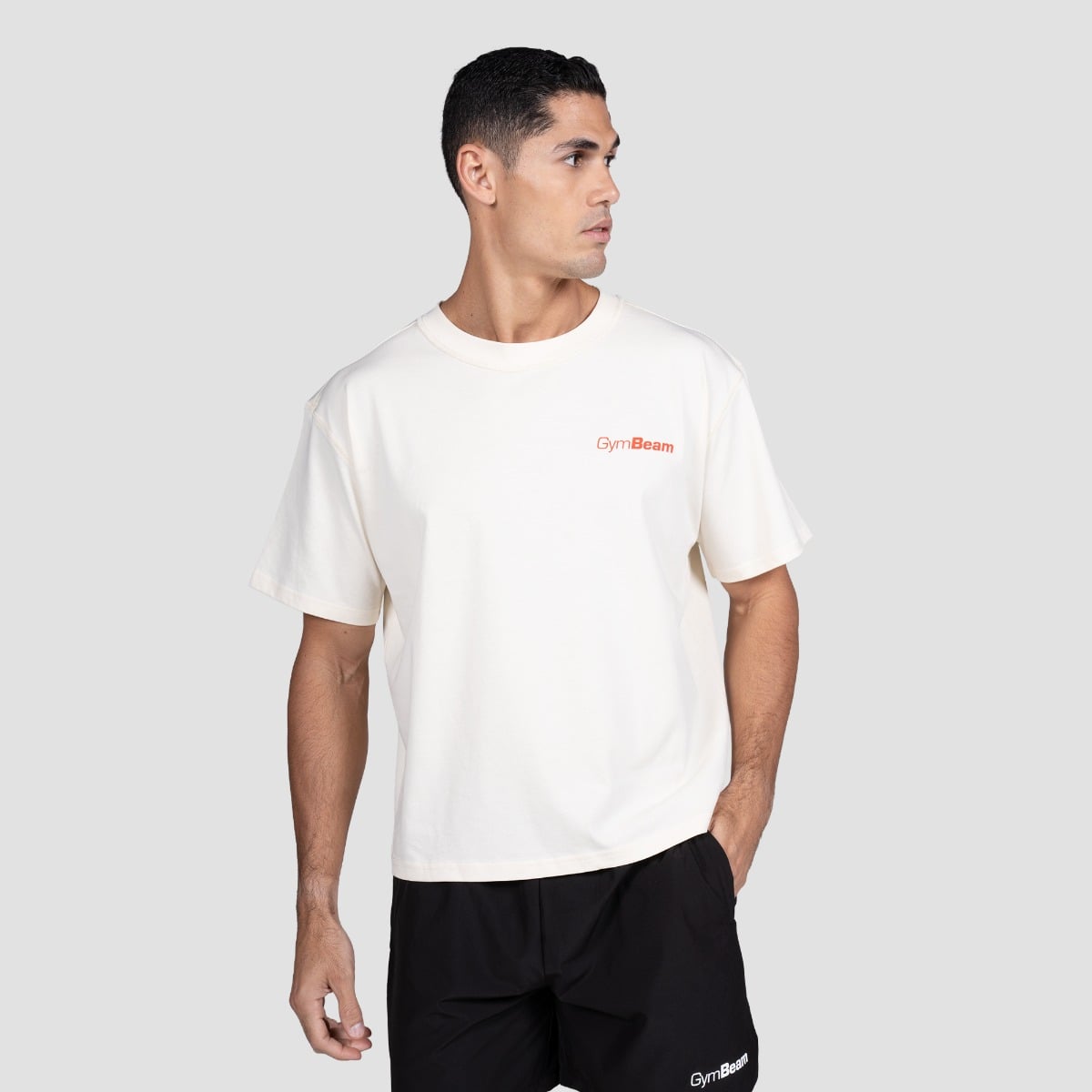 GymBeam Prague T-shirt Cream - Méret: XXL | Szín: Krém | Tömeg: 0,2632 g | Csomag: 37 · záber 6