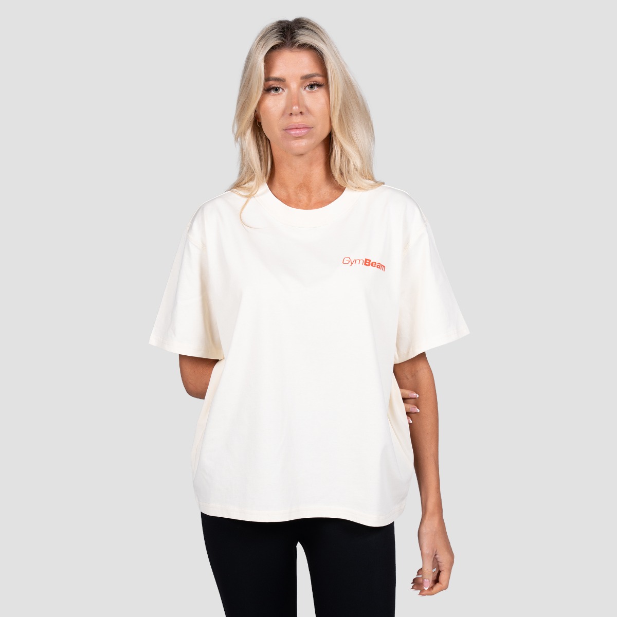 GymBeam Prague T-shirt Cream - Méret: XXL | Szín: Krém | Tömeg: 0,2632 g | Csomag: 37 · záber 7