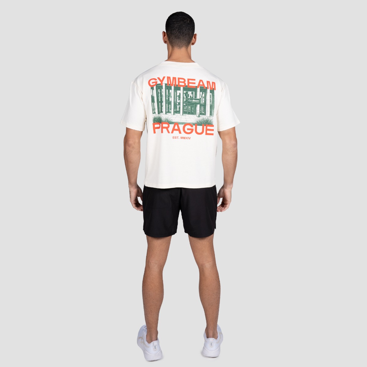 GymBeam Prague T-shirt Cream - Méret: XXL | Szín: Krém | Tömeg: 0,2632 g | Csomag: 37 · záber 10
