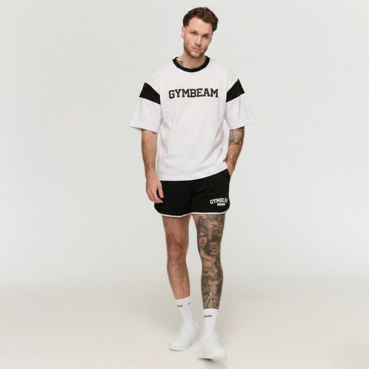 GymBeam Premium Heavyweight Varsity T-Shirt - Méret: S | Szín: Fehér | Tömeg: 0,5912 g | Csomag: 23 · záber 7
