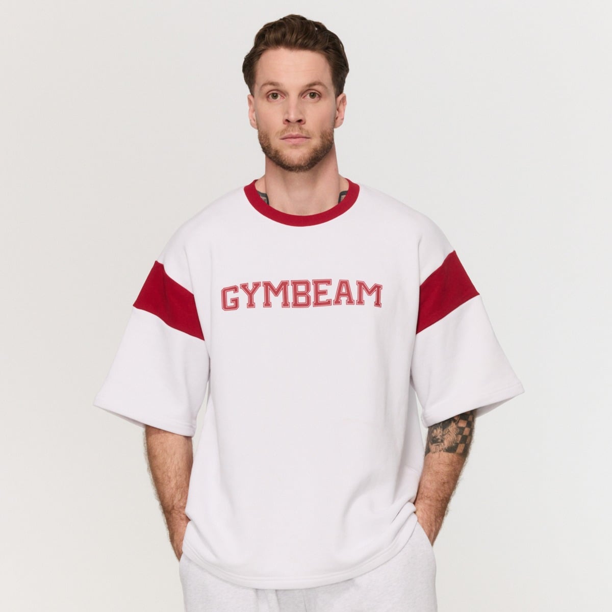 Varsity prémium vastag pamut póló White - GymBeam
