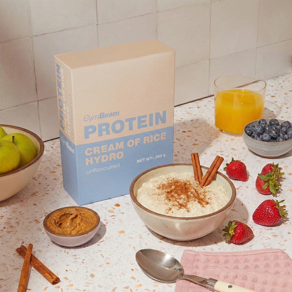 GymBeam Protein cream of rice - hydro - Íz: Ízesítetlen | Tömeg: 0,36 g | Csomag: 8 · záber 6
