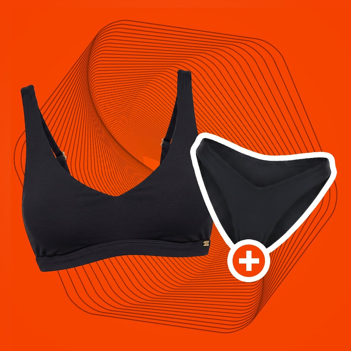 Sportos bikinifelső Black - GymBeam + ajándék