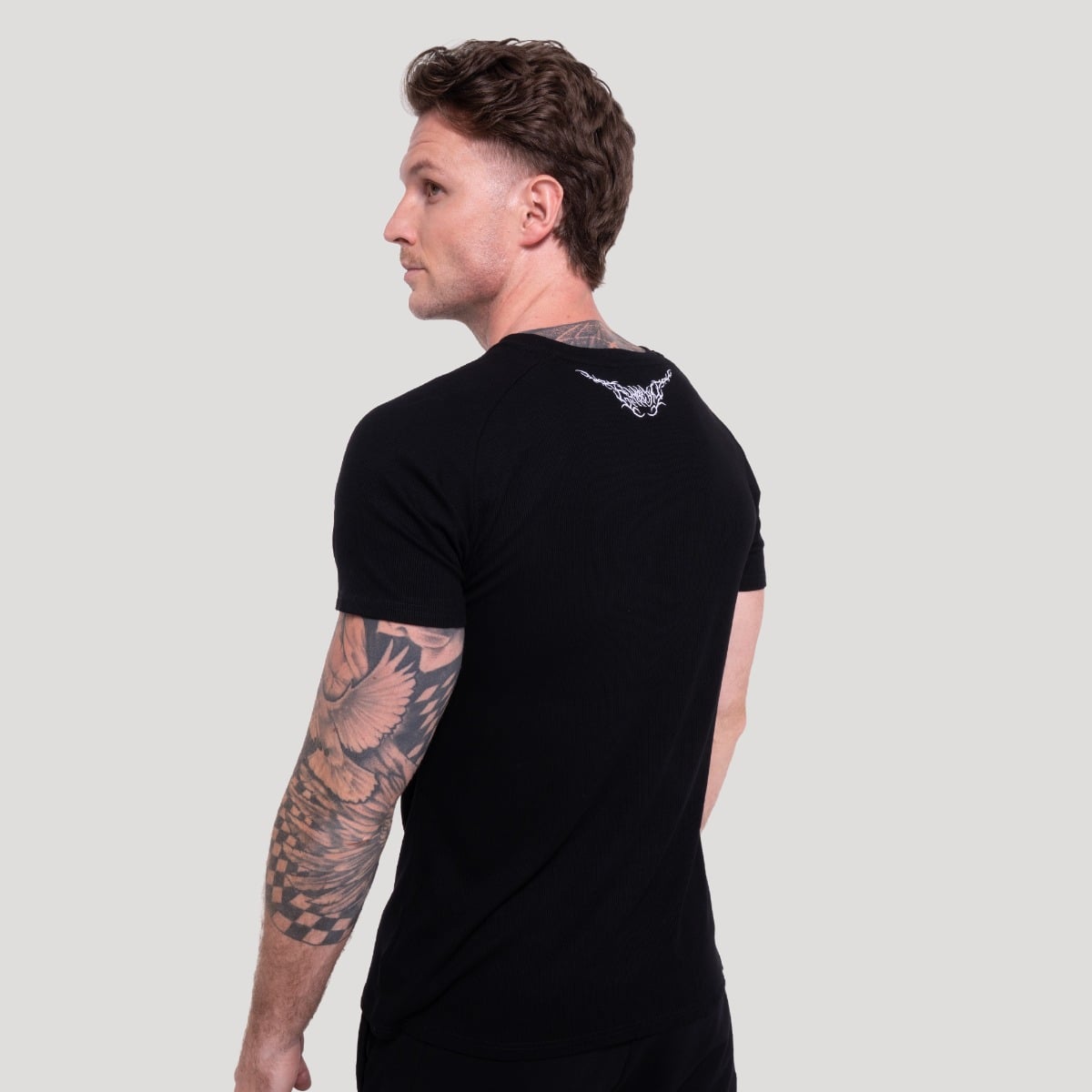 Tribal Ribbed T-shirt Black - GymBeam