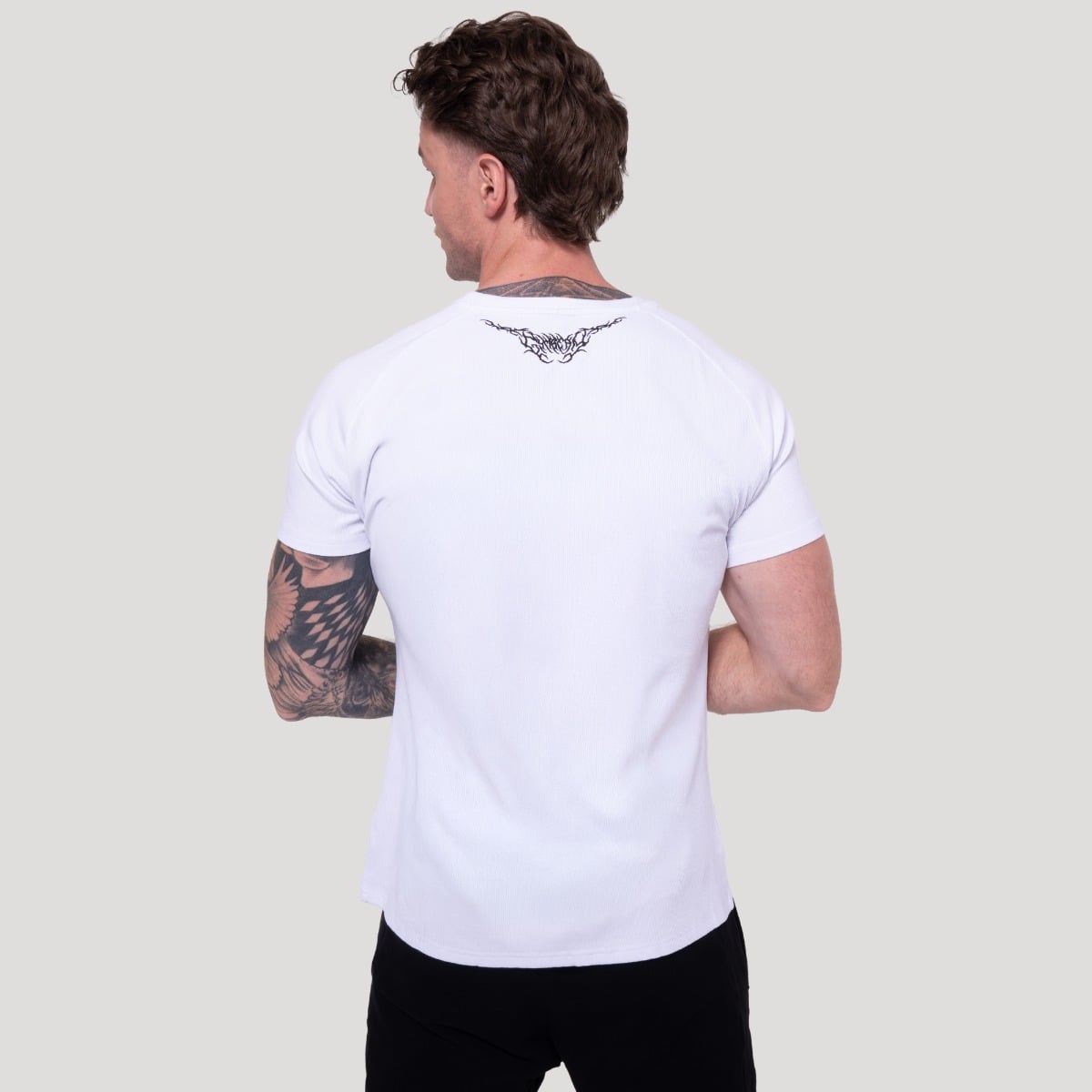 Tribal Ribbed T-shirt White - GymBeam