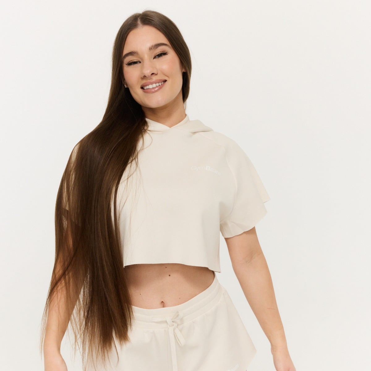 Relay női kapucnis cropped pulóver Pearl - GymBeam