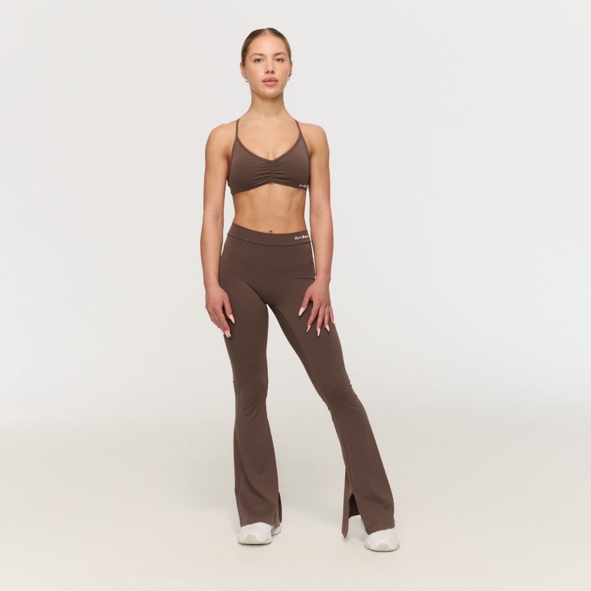 GymBeam Women‘s Fierce V-back Pants Cappuccino - Méret: L | Szín: Barna | Tömeg: 0,232 g | Csomag: 80 · záber 6