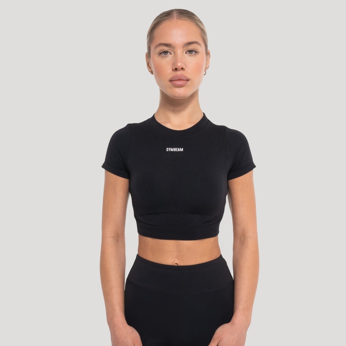 Flow női crop top Black - GymBeam