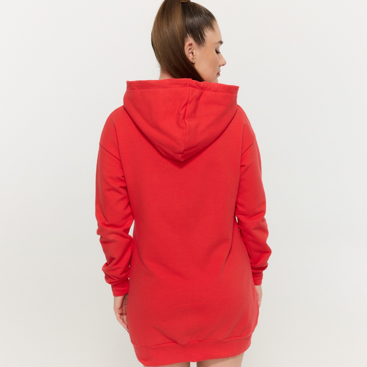 Limitless Longline női kapucnis pulóver Hot Red - GymBeam