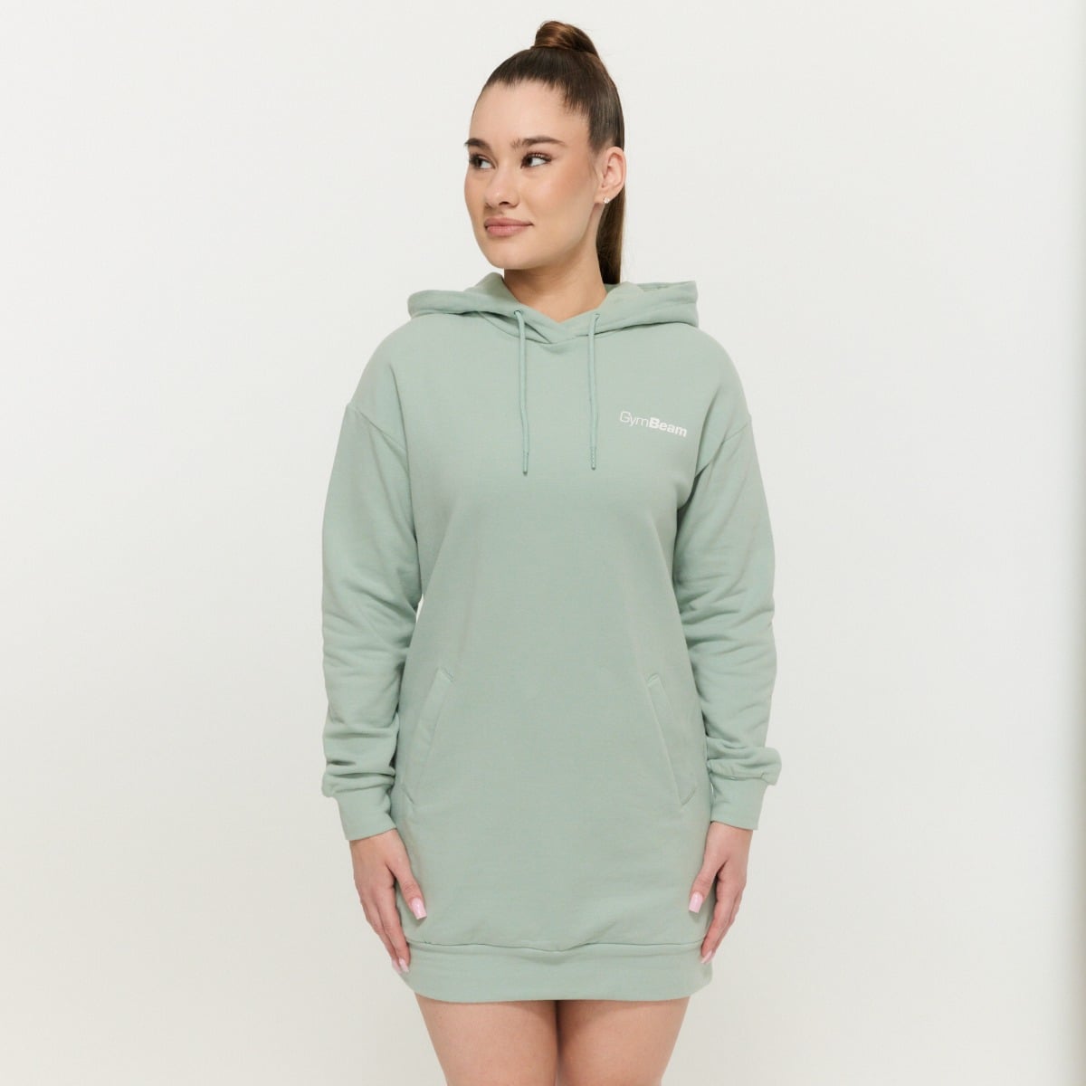 Limitless Longline női kapucnis pulóver Eucalypt - GymBeam