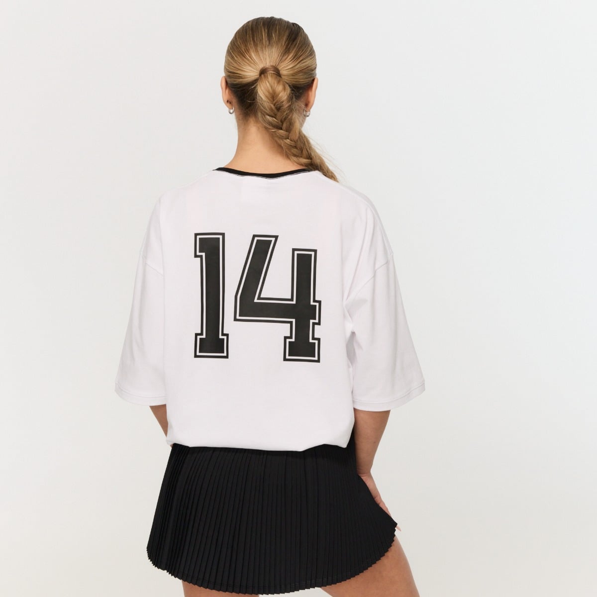 Varsity női oversized póló White - GymBeam