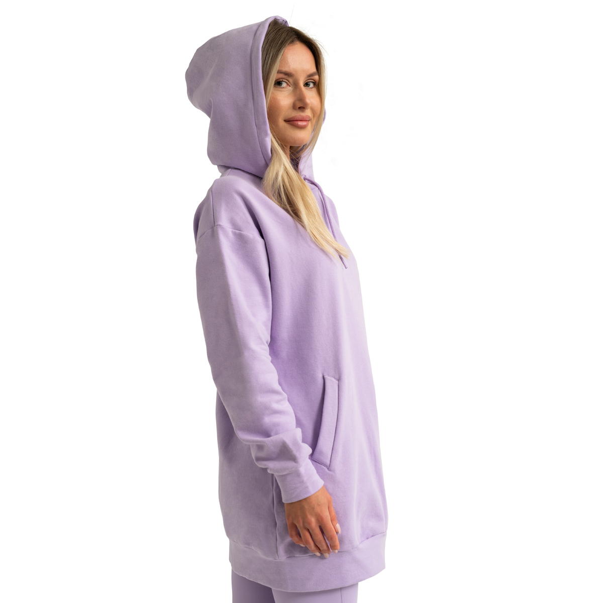 GymBeam Limitless Longline női kapucnis pulóver Lavender - Méret: XL | Szín: Fialová | Tömeg: 0,78 g | Csomag: 26 · záber 11