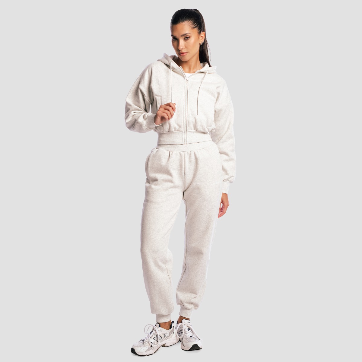 GymBeam Women‘s Base Zip Up Hoodie Cloud - Méret: XL | Szín: Szürke | Tömeg: 0,7 g | Csomag: 22 · záber 6